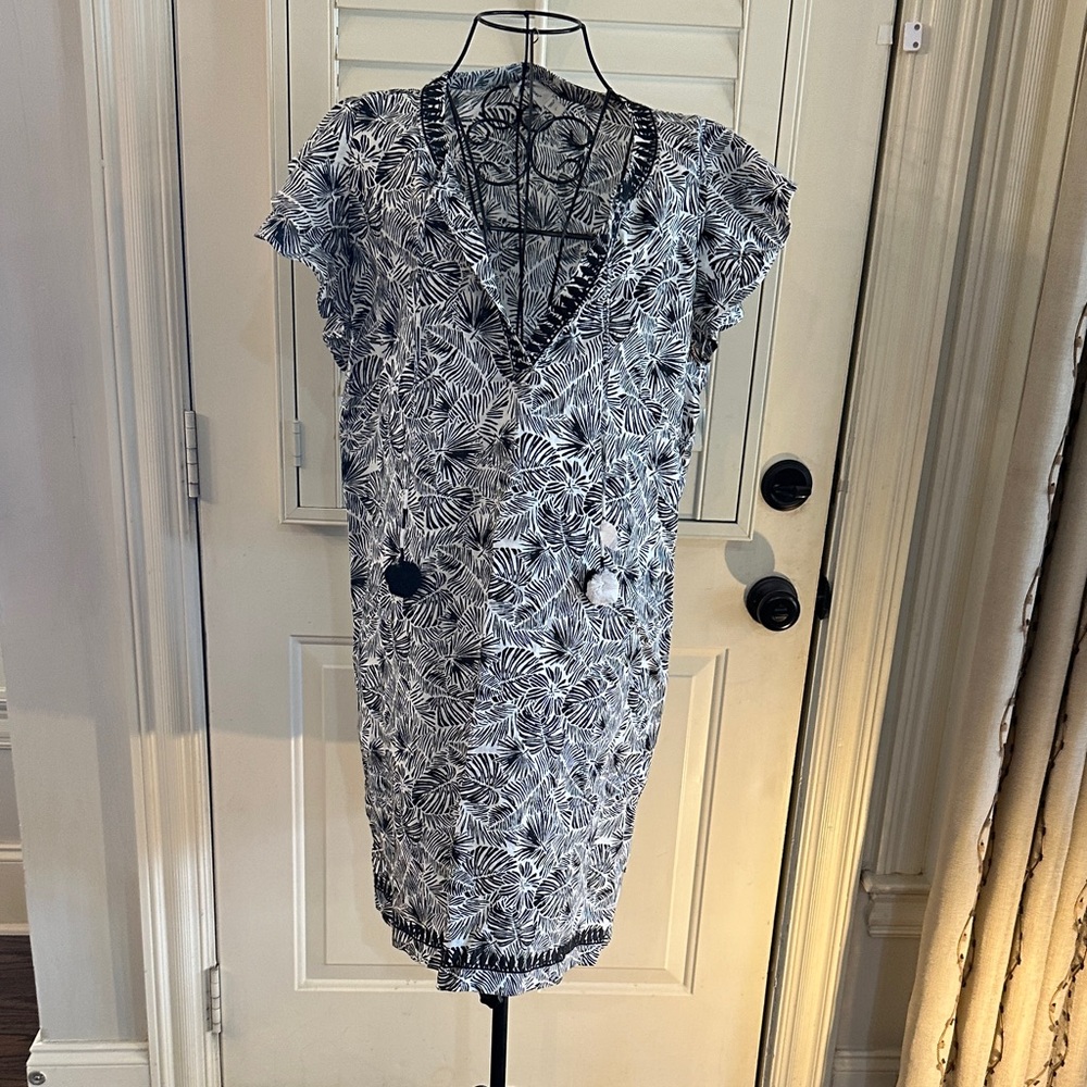 Vineyard Vines Black and White Floral Mini Dress nwot